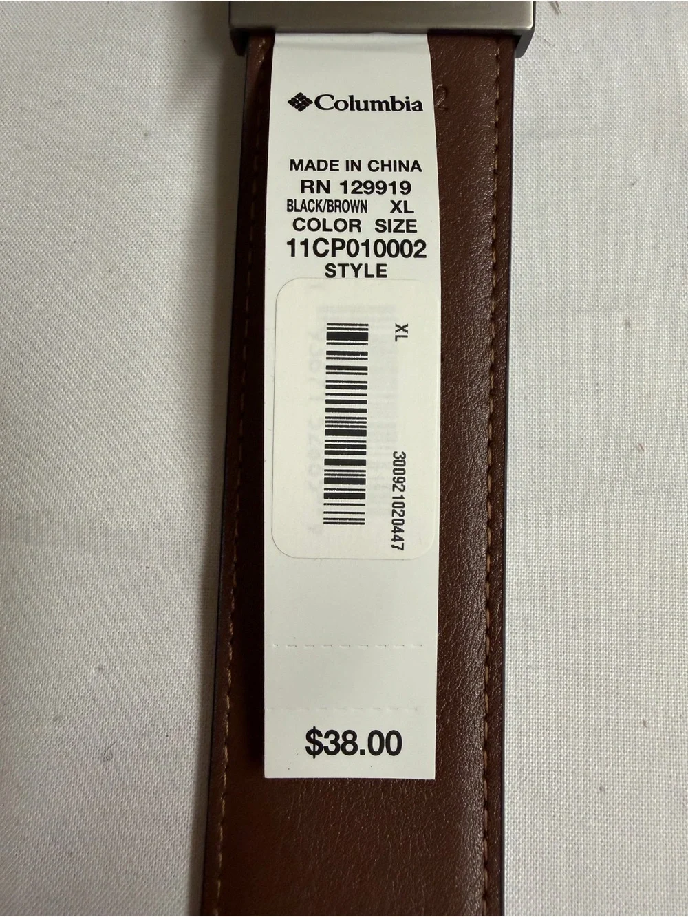Columbia reversible belt. Black /Brown